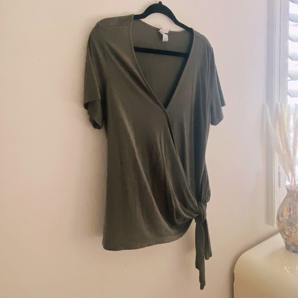Faux wrap blouse